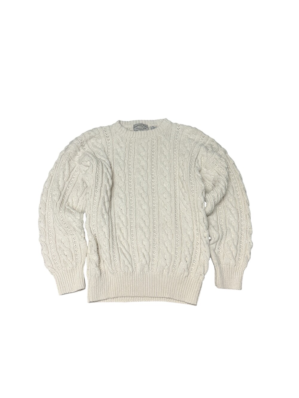 Vintage American Eagle Outfitters Sweater Womens White Ramie Cotton Cable Knit